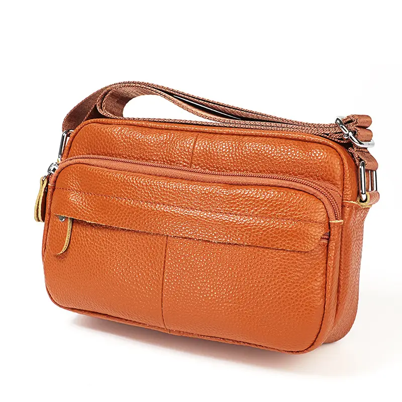 Red Leather Messenger Bag for Women Daily Use