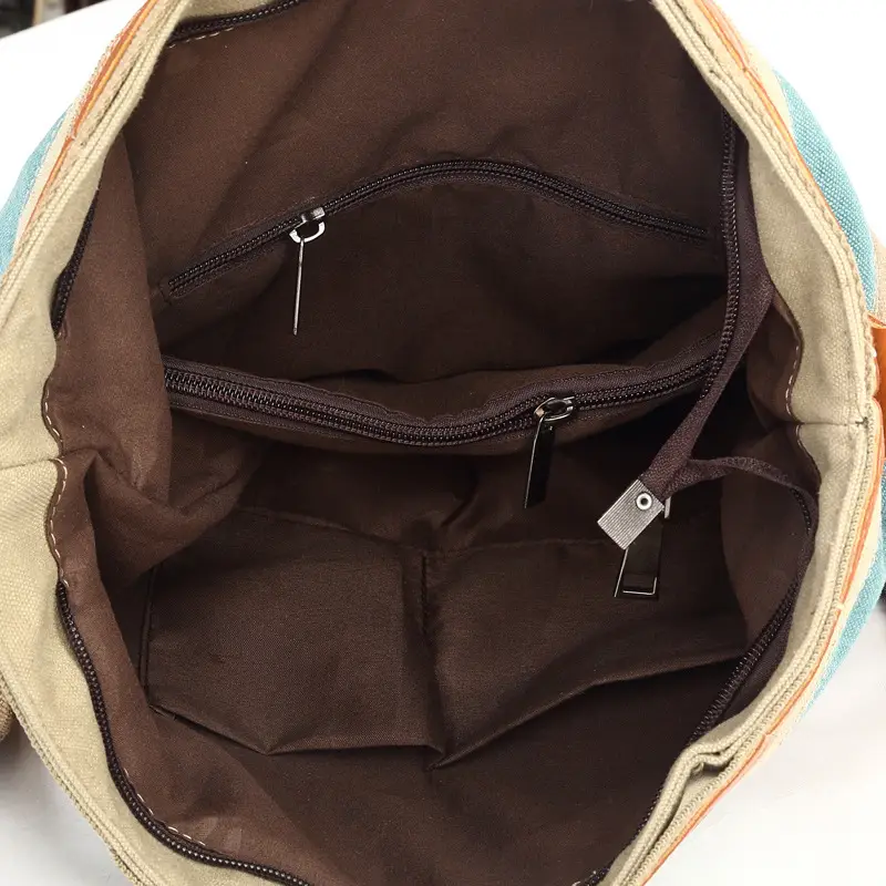 Women Canvas Retro Striped Shoulder Bag