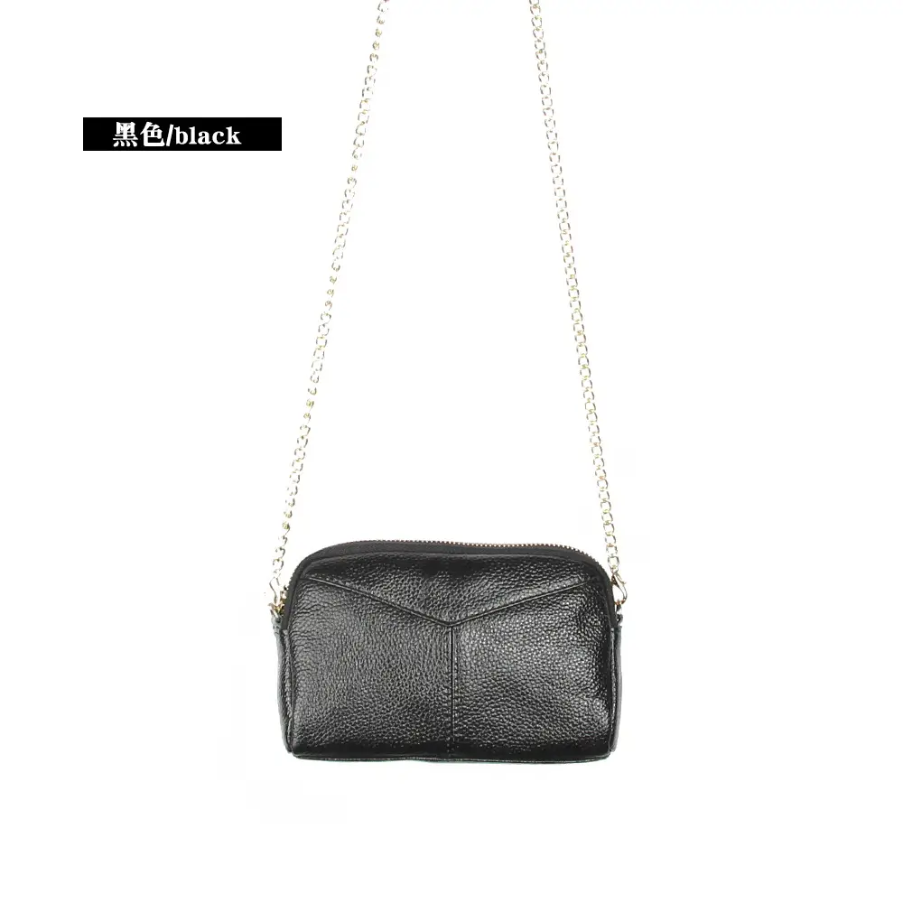 Women's Leather Crossbody Bag Red Black Pink Zipper
