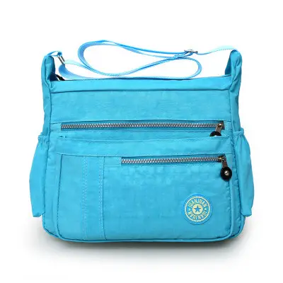Women Nylon Crossbody Bag Large Multi Pocket Casual Purple