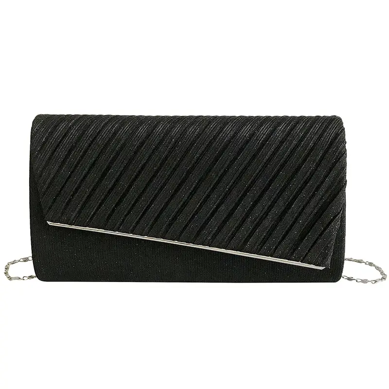 Blue Shiny Chain Clutch Bag for Women Evening Use