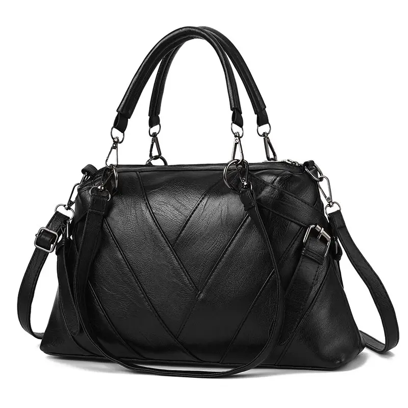 Black White Chevron Shoulder Bag for Women