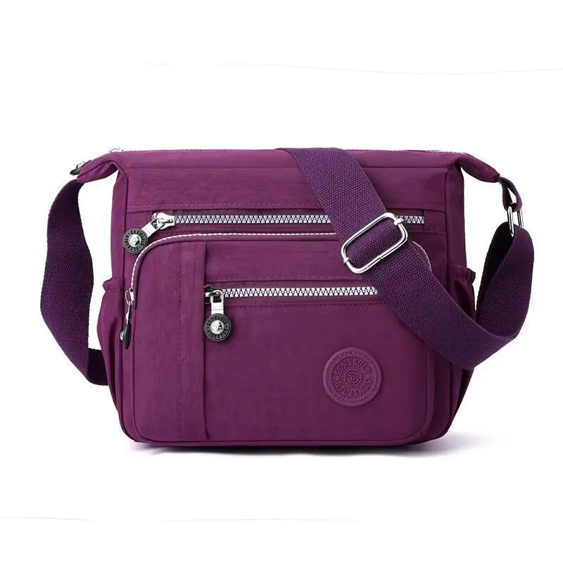 Women Nylon Messenger Bag Multi Compartment Casual Shoulder Bag
