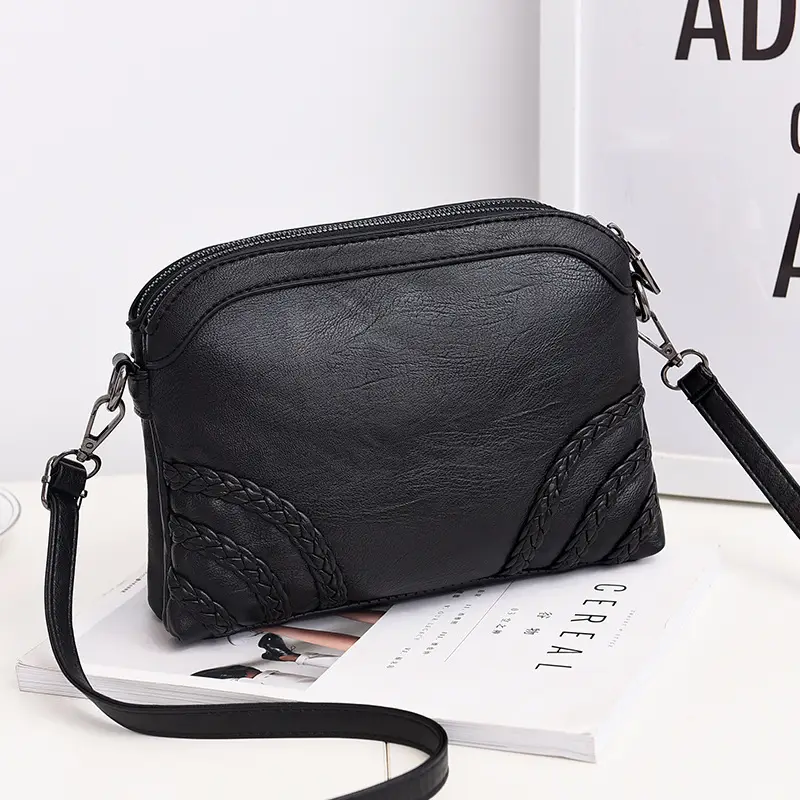 Black Braided Crossbody Bag for Women 2024