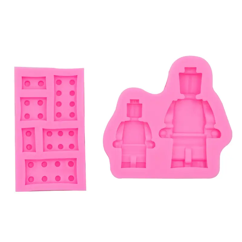 Pink Silicone Lego Molds for Kids Crafts