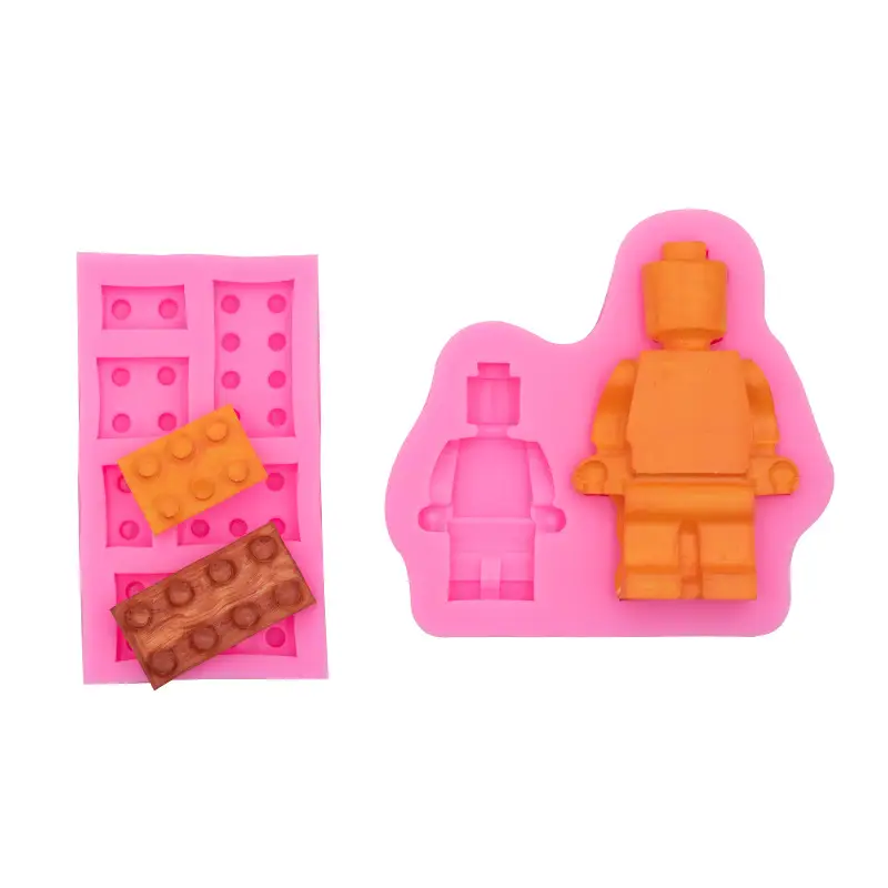 Pink Silicone Lego Molds for Kids Crafts