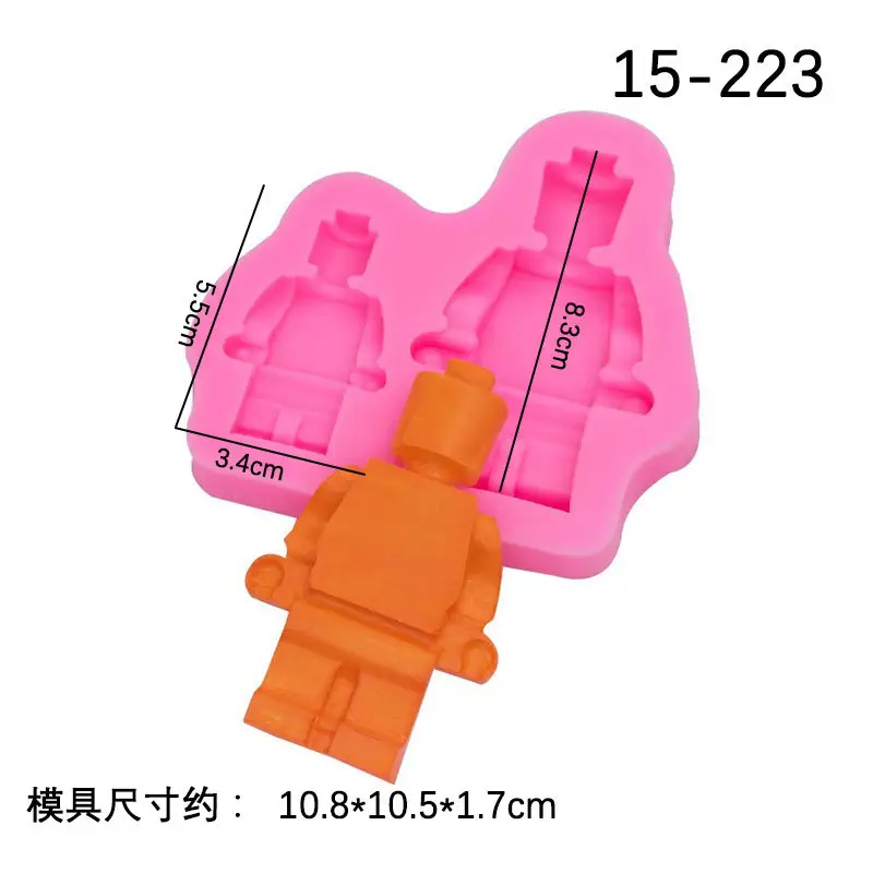 Silicone Molds for Kids Candy & Crafts - Pink Robot & Block Design