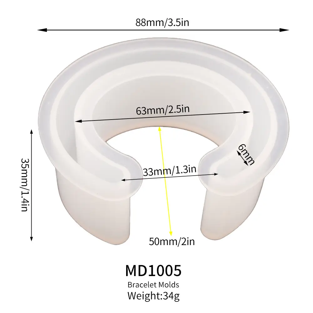 Silicone C-Shape Bracelet Molds for DIY Jewelry Making