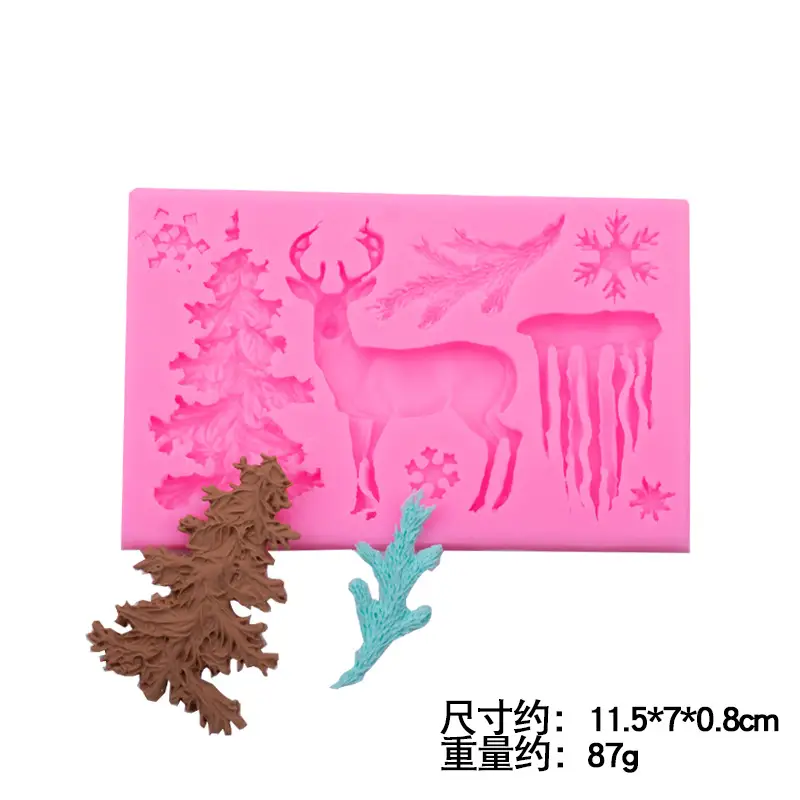Silicone Christmas Tree Molds Pink 3 Design