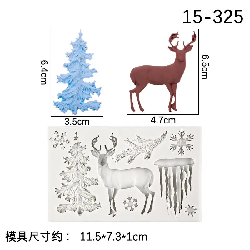 Silicone Christmas Tree Molds Pink 3 Design