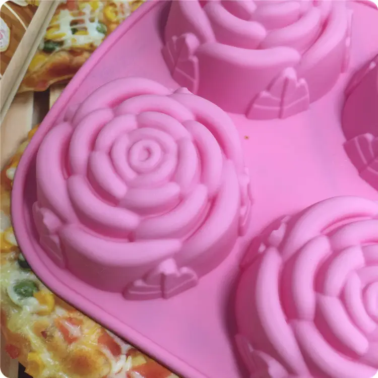 Pink Rose Silicone Cake Mould for Baking