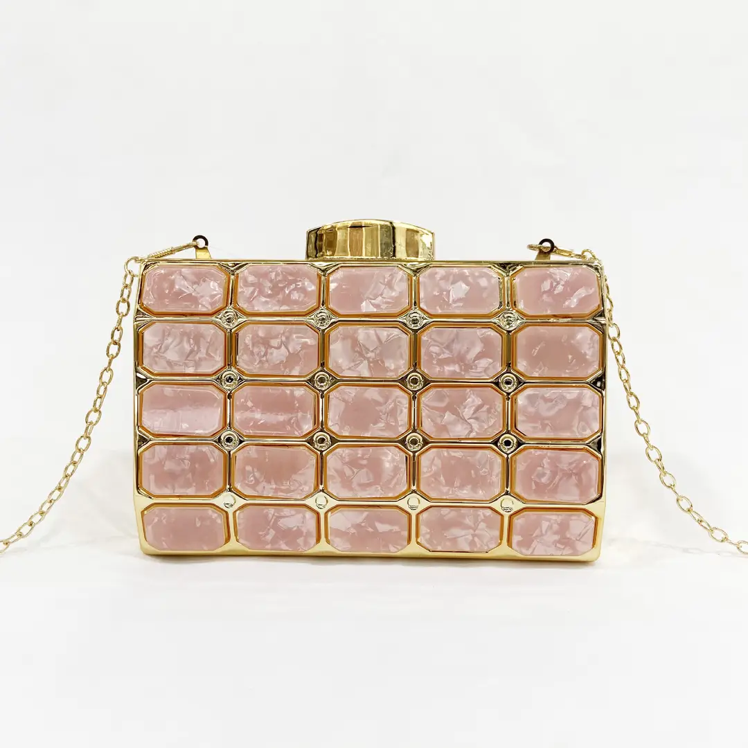 Black Square Stone Pattern Cross Body Bag for Women