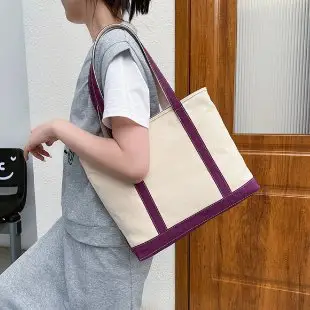 Canvas Tote Bag Black Red Green for Students & Women
