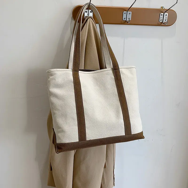 Canvas Tote Bag Black Red Green for Students & Women