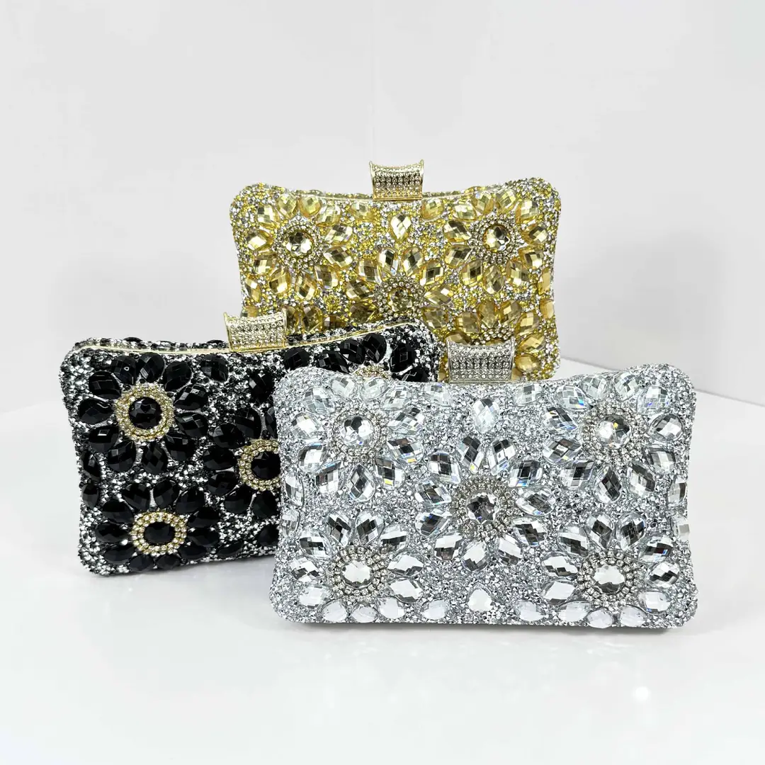 Vintage Gem Bag Black Double Sided Wedding Party Bag
