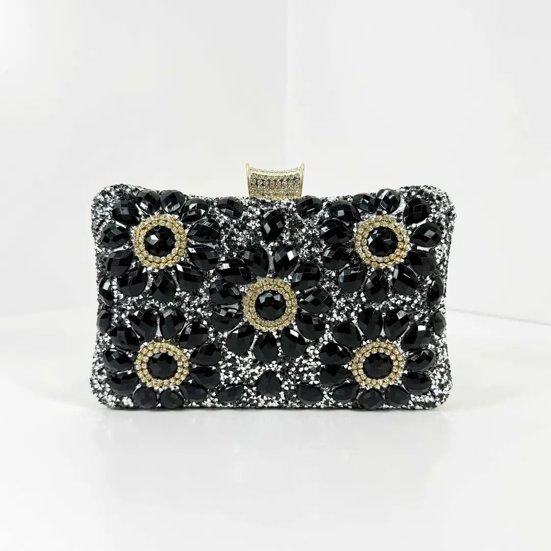 Vintage Gem Bag Black Double Sided Wedding Party Bag