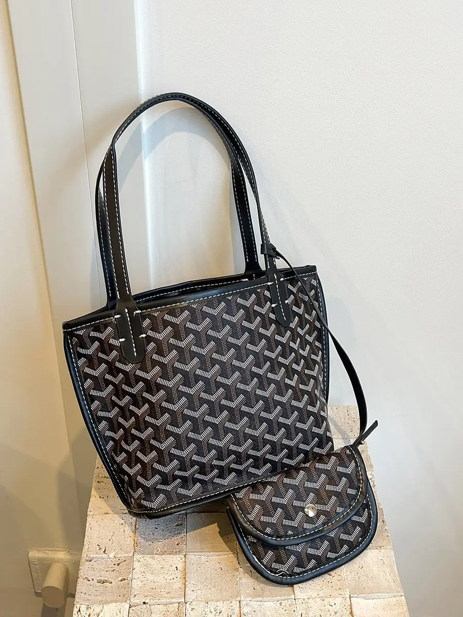 Cream Geometric Tote Bag for Women with Flap Closure