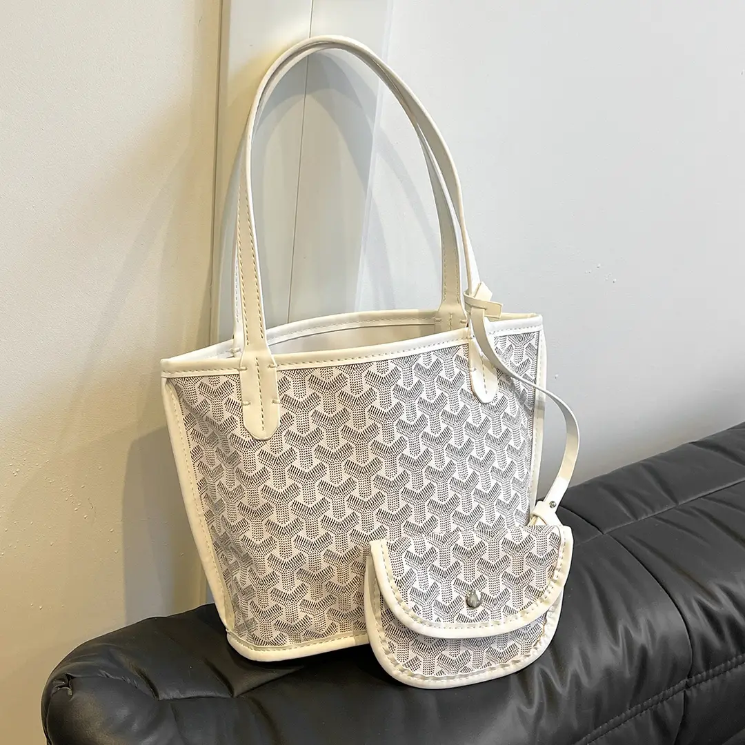 Cream Geometric Tote Bag for Women with Flap Closure