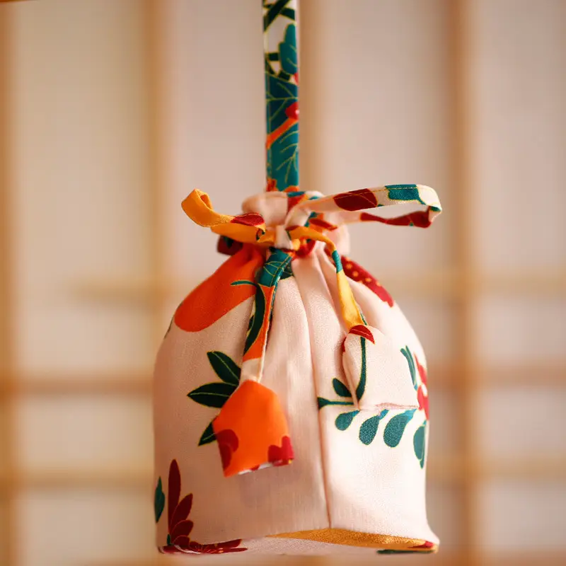 Red Floral Crane Handbag for Women