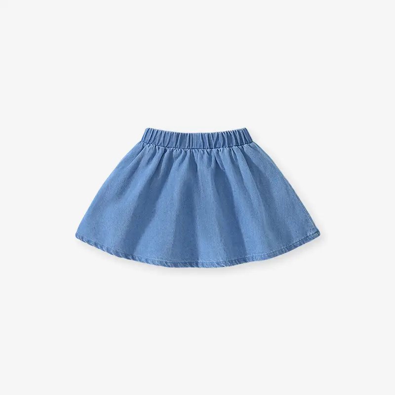 Denim Skirt for Girls with Rainbow Embroidery Summer