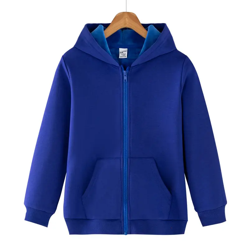 Kids Velvet Zipper Jacket Red Winter Warm Casual Top