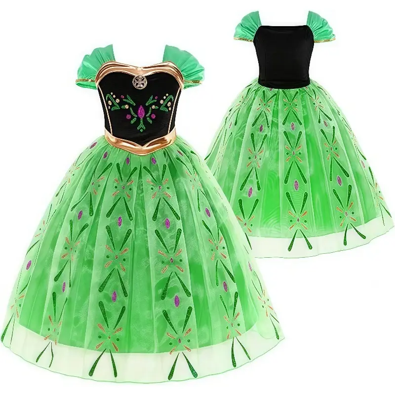 Frozen Princess Dress for Girls Anna Style Halloween Costume