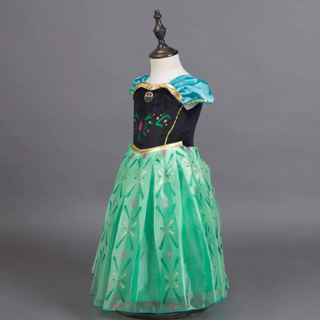 Frozen Princess Dress for Girls Anna Style Halloween Costume