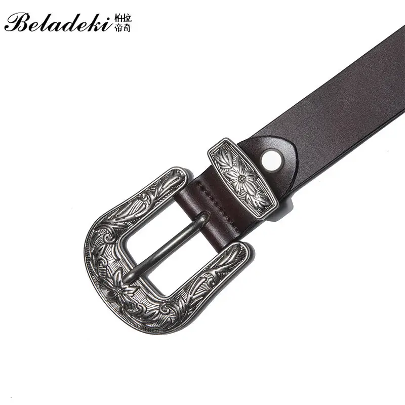 Women Retro Cowhide Leather Belt Multi Color Fashion Waist Belt