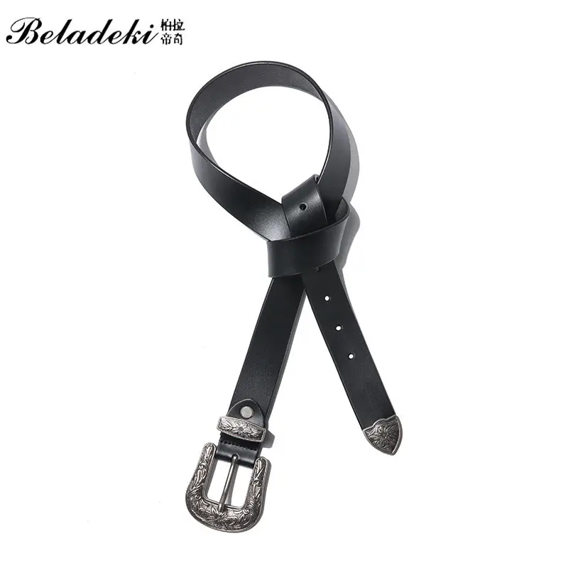 Women Retro Cowhide Leather Belt Multi Color Fashion Waist Belt