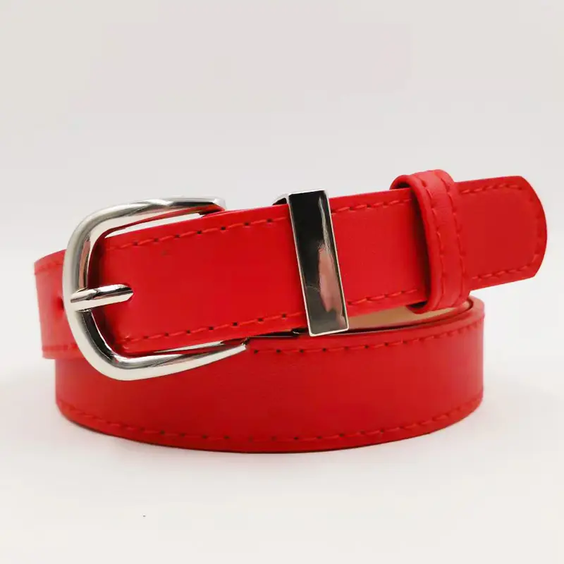 Women Fashionable Leather Belt Black Brown Buckle Accessory