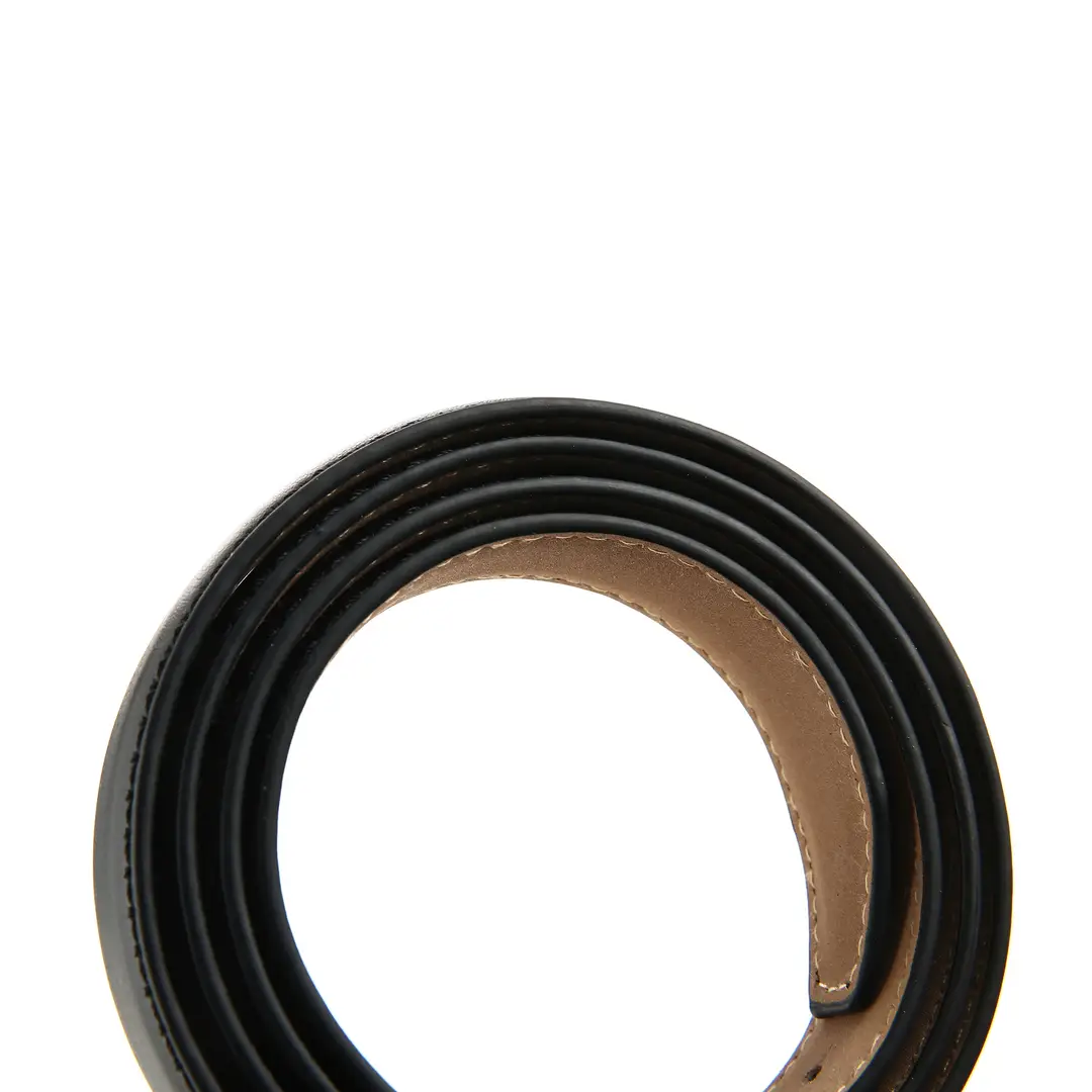 Women Genuine Leather Belt with Gold Chain Buckle