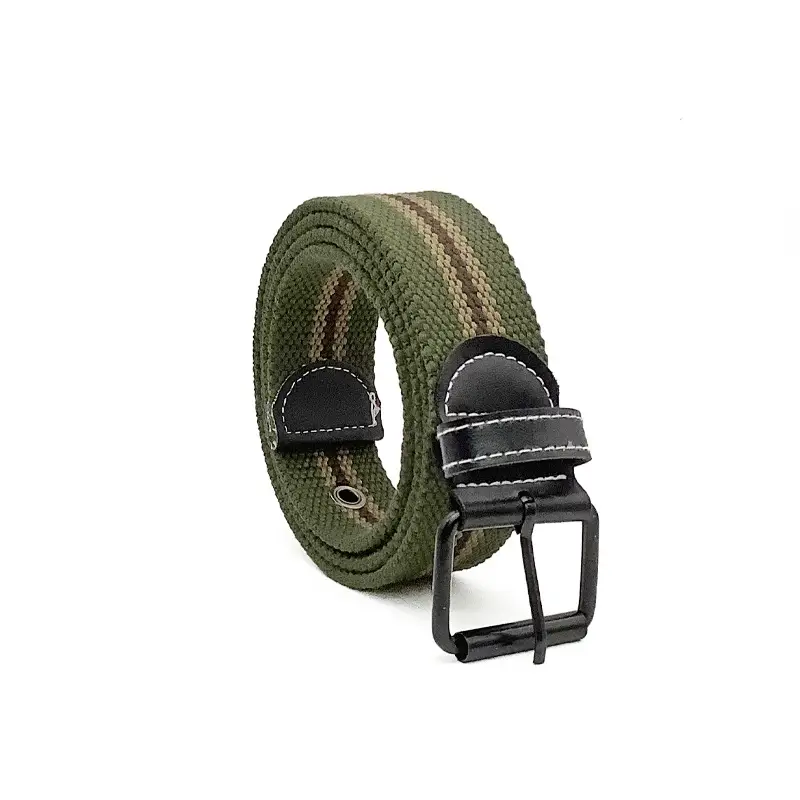 Men Casual Pin Buckle Belt Cotton Outdoor Green