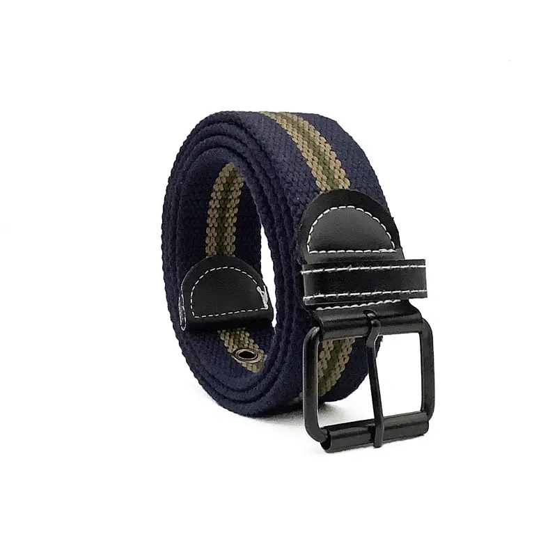 Men Casual Pin Buckle Belt Cotton Outdoor Green
