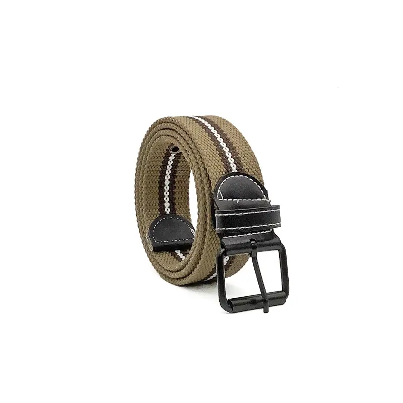 Men Casual Pin Buckle Belt Cotton Outdoor Green