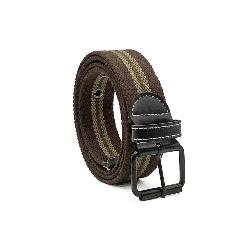 Men Casual Pin Buckle Belt Cotton Outdoor Green
