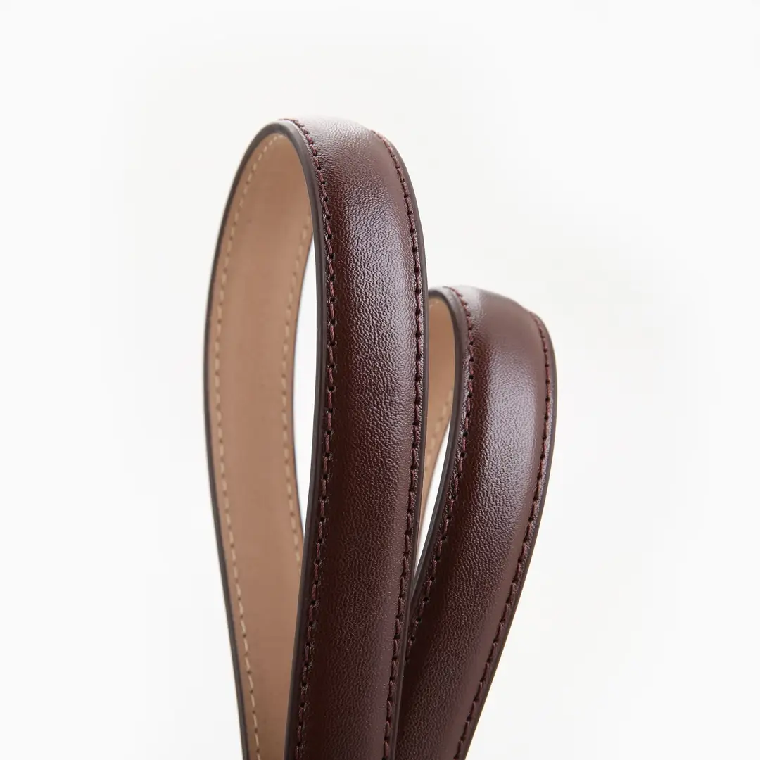 Women Black Leather Belt with Sparkly Buckle