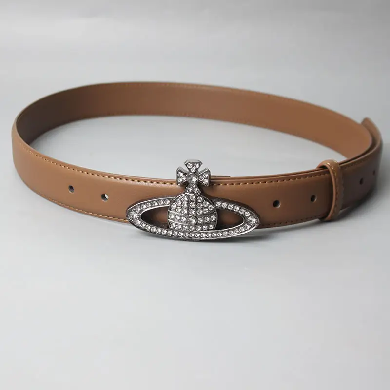 Women Black Sparkling Diamond Saturn Belt
