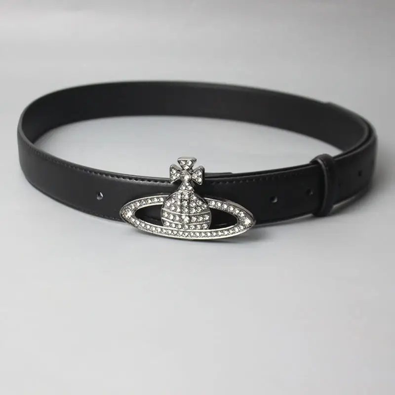 Women Black Sparkling Diamond Saturn Belt