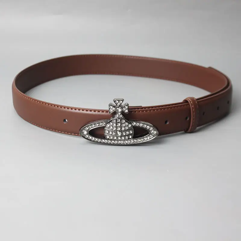 Women Black Sparkling Diamond Saturn Belt