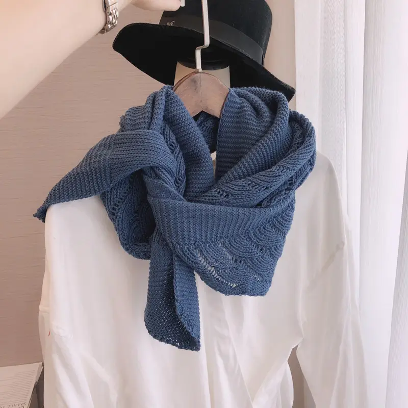 Women Knitted Shawl Gray Lightweight Summer Outerwear