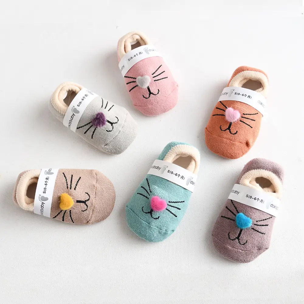 Summer Thin Cartoon Baby Socks Bear Claw Silicone