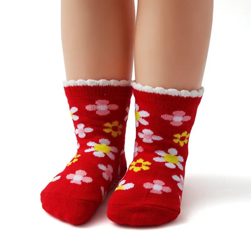 Girls Cartoon Cotton Anti-Slip Socks Set