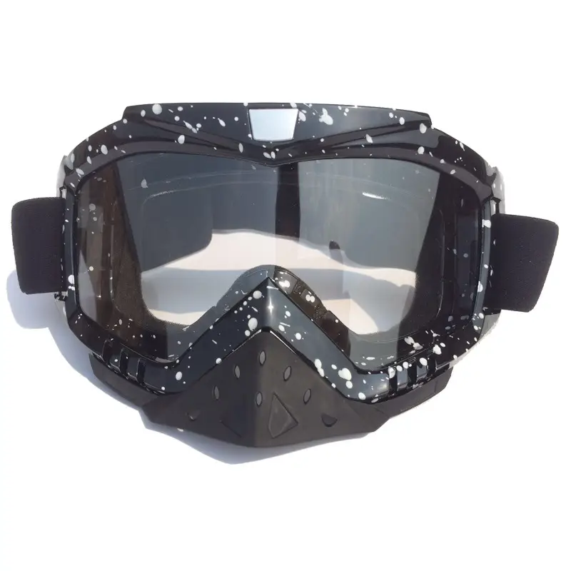 Motorcycle Goggles Windproof Black Frame TPU PC Lens