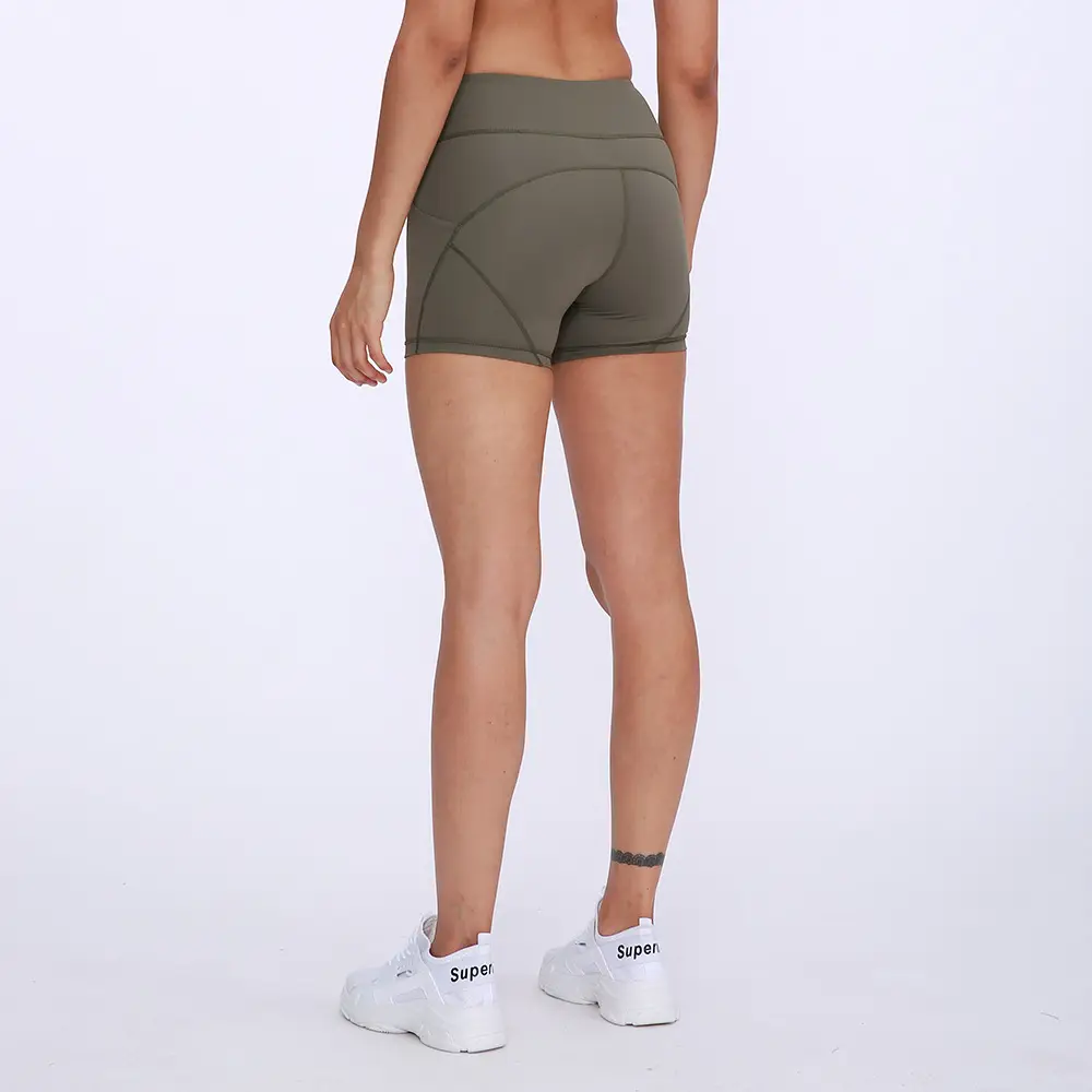Women High Waist Yoga Shorts Black Tight Sporty Fitness Wear