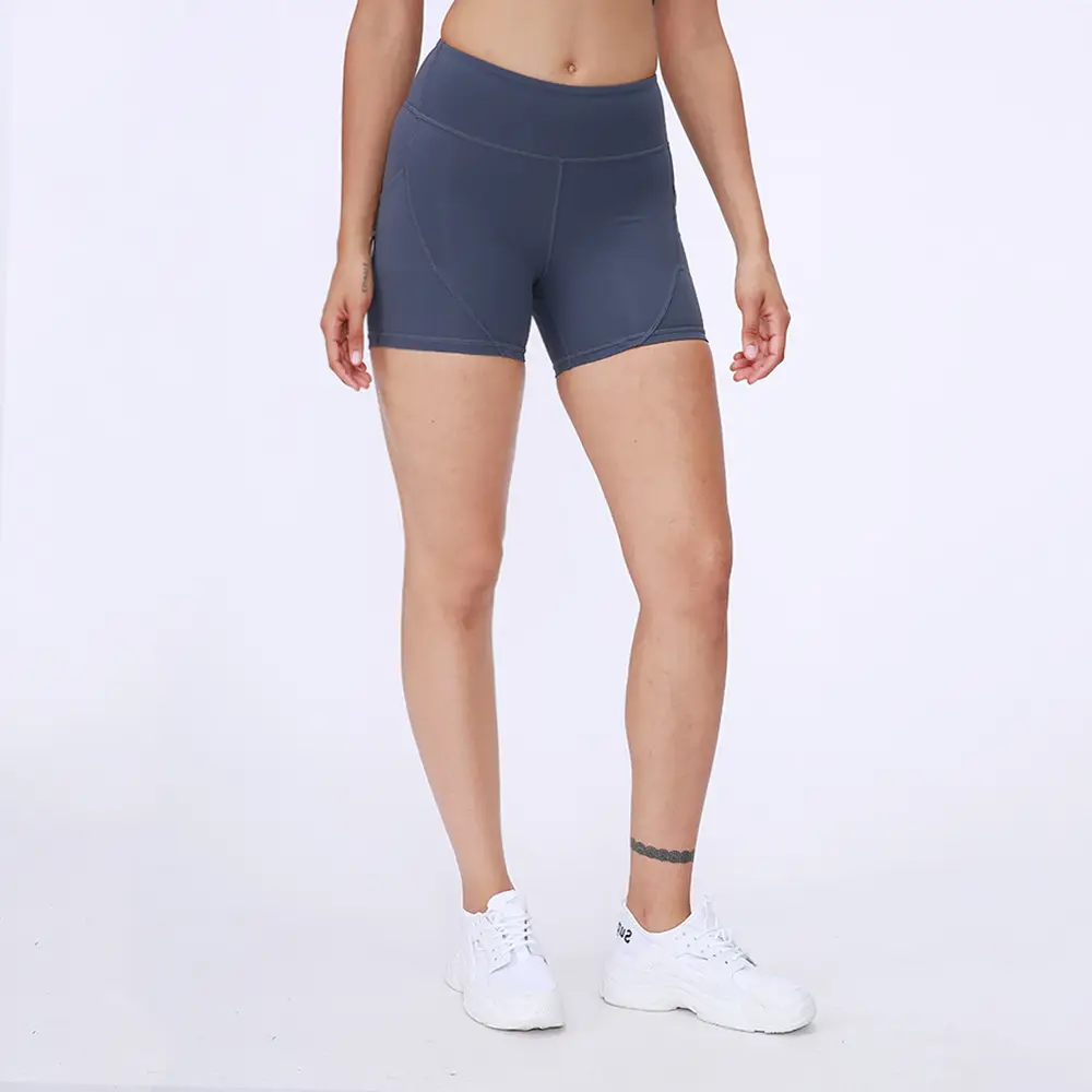 Women High Waist Yoga Shorts Black Tight Sporty Fitness Wear