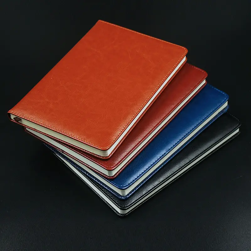 A5 PU Leather Business Notebooks Blue Black Red Orange