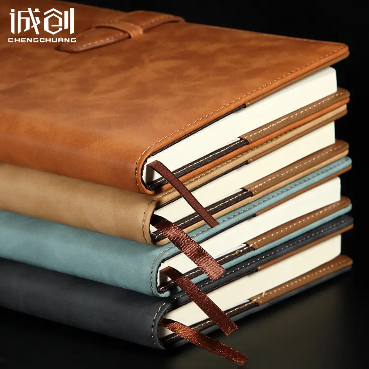 A5 Leather Diary Notebook with Buckle Closure