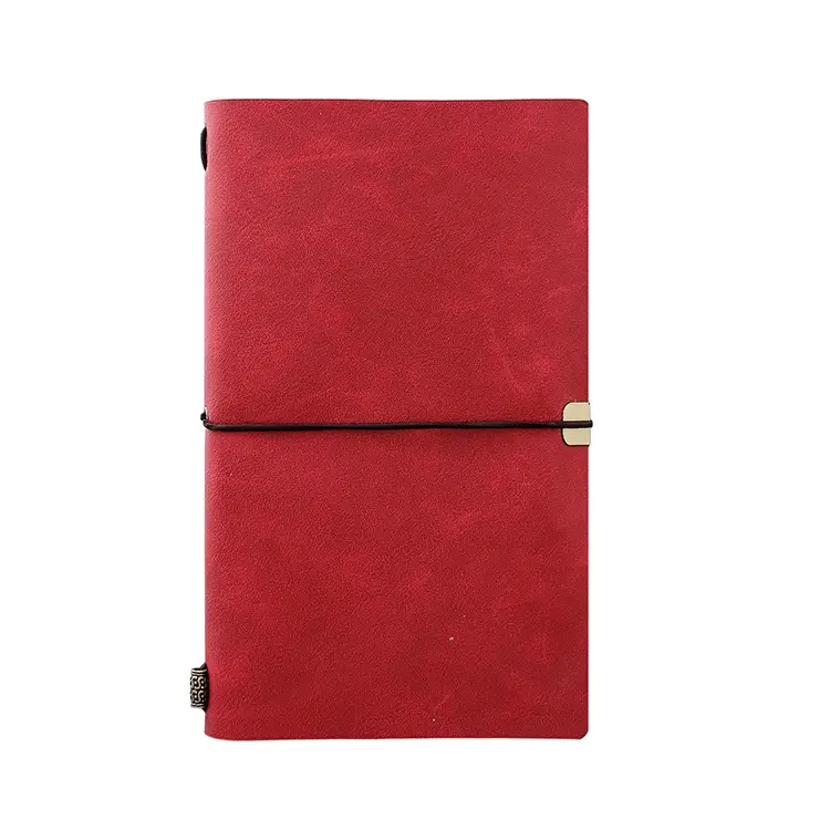 Vintage Imitation Leather A6 Notebook with Strap Closure