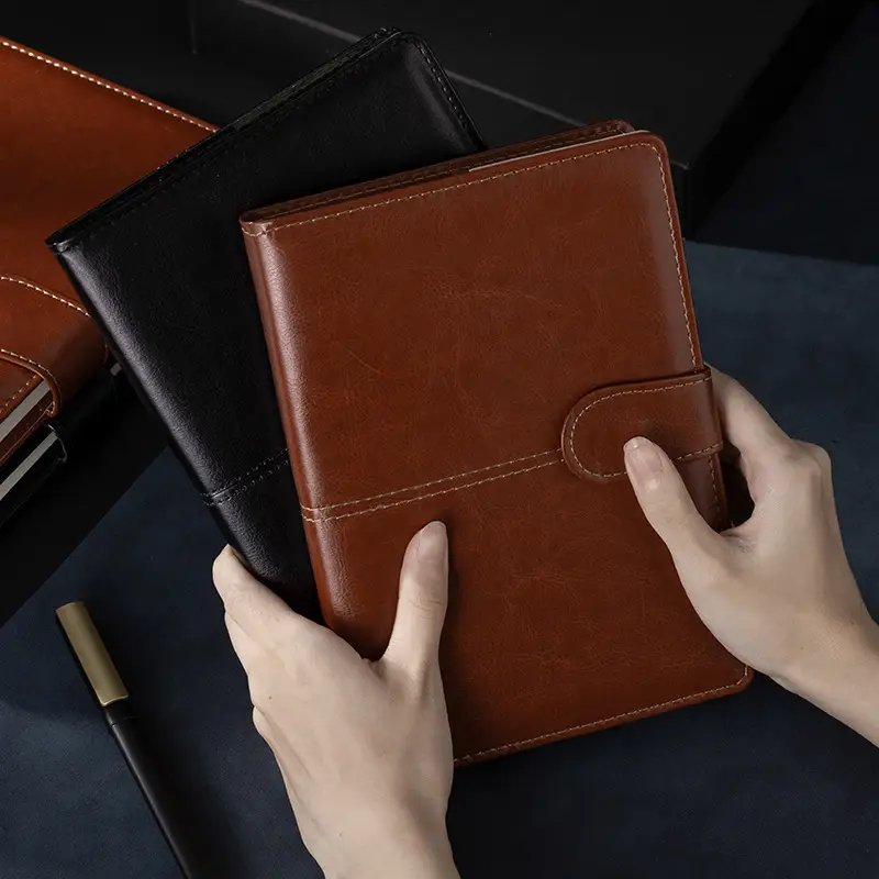 A5 PU Leather Business Notebook with Buckle Closure