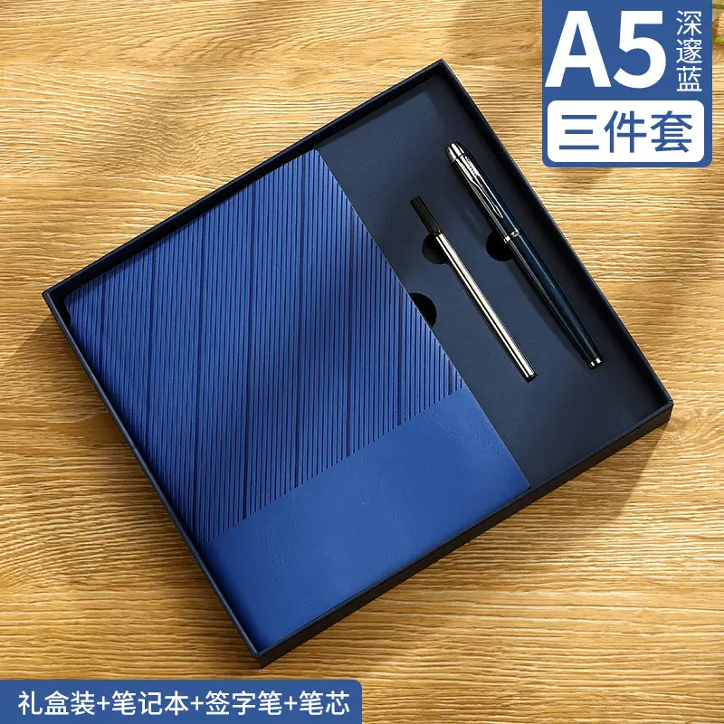 Blue A5 Notebook with Pen Gift Set Custom Logo